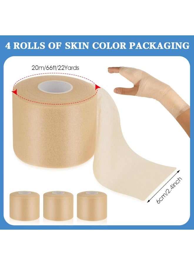 DUNISO 4 Rolls  Athletic Pre Wrap Tape,Waterproof Breathable Kinesiology Tape,Foam Underwrap for Sports, Protect,for Ankles Wrists Hands and Knees,for Gym Fitness Running Tennis Swimming Football,6cm*20m - Image 2